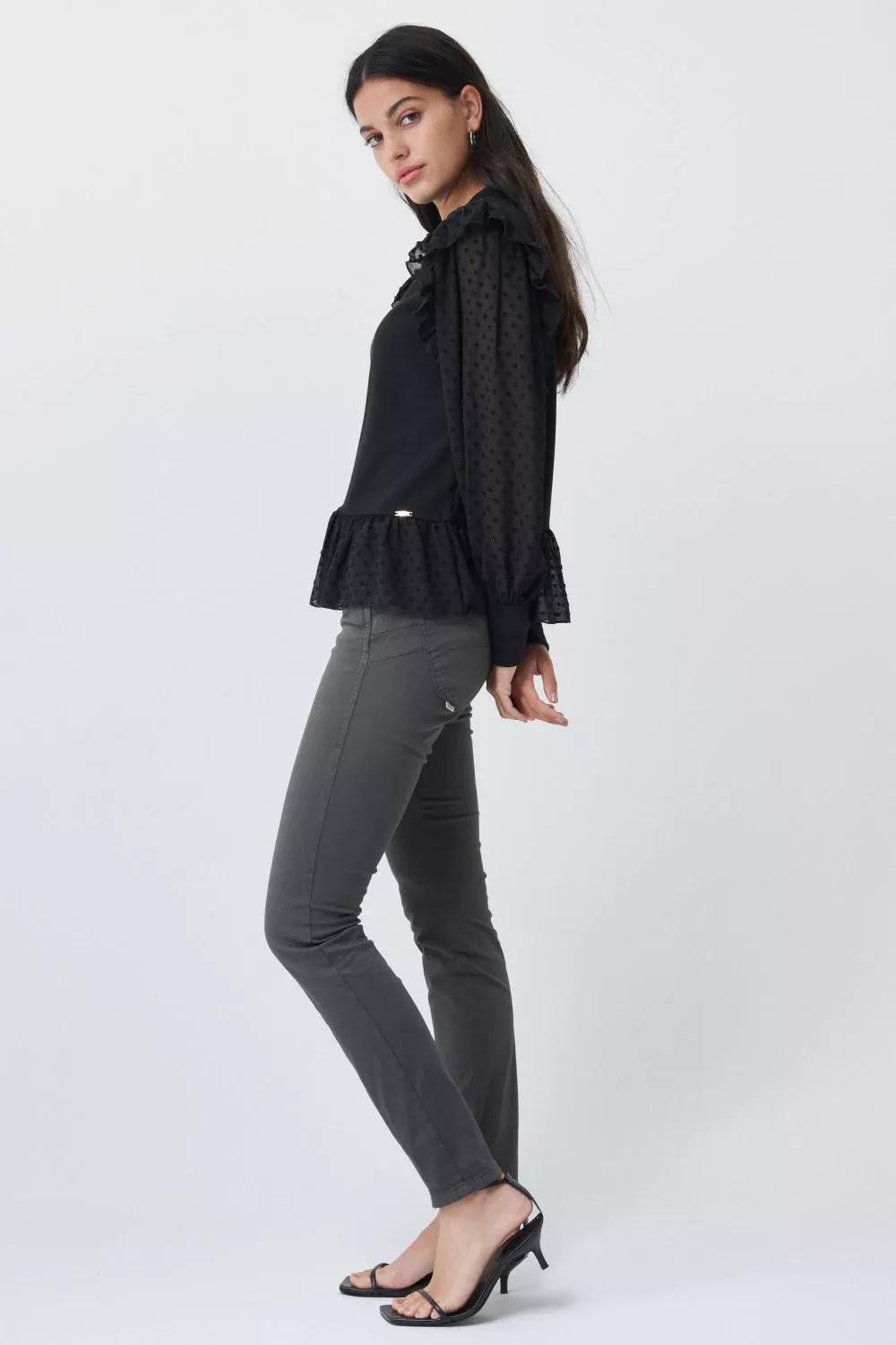 Black Transparent Cotton Shirt, , large image number 3