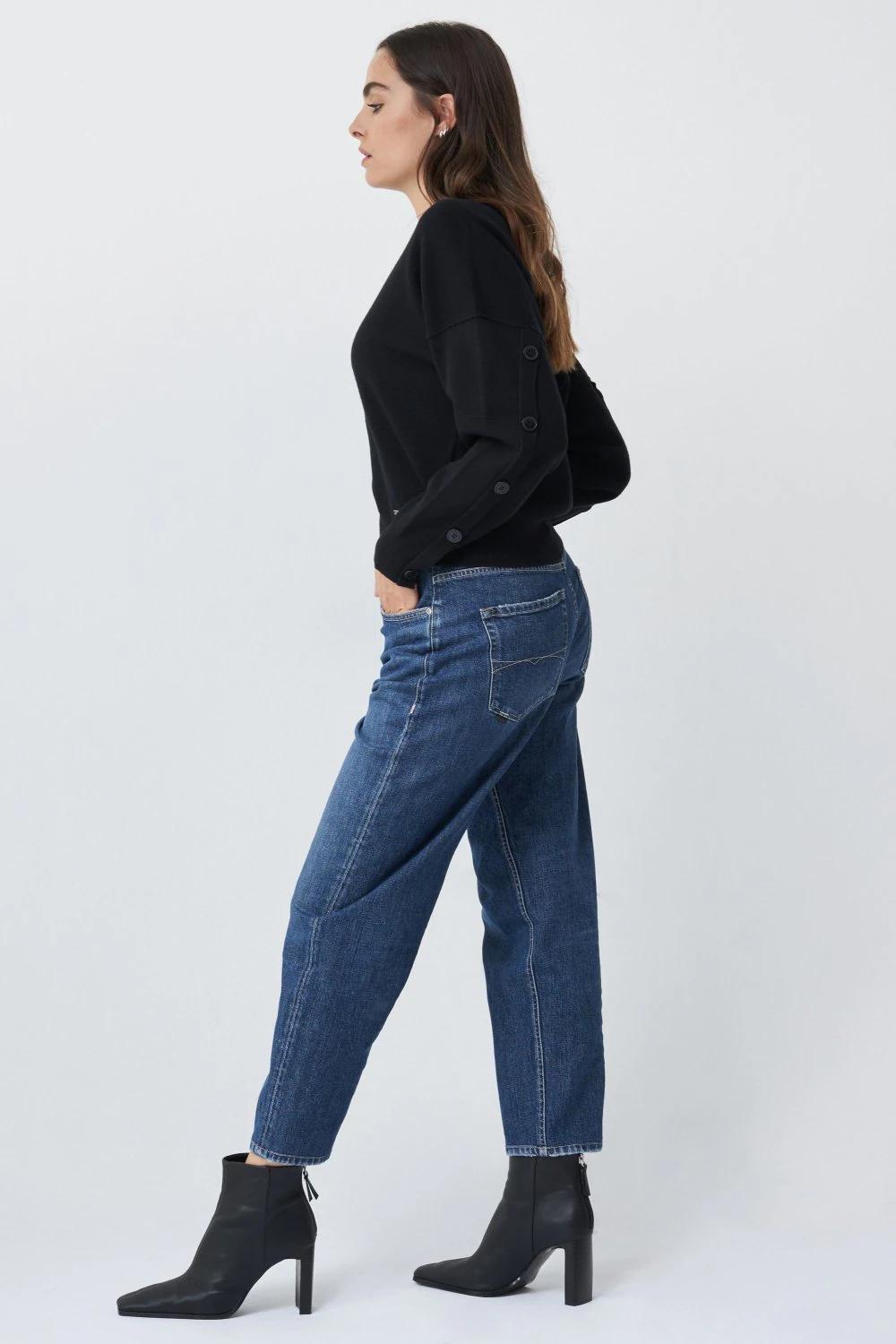 Black Buttoned Sleeves Knitted Sweater, , large image number 3