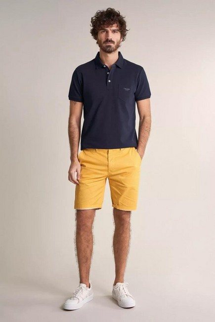 Salsa Jeans - Yellow Slim Cotton Shorts With Microprint