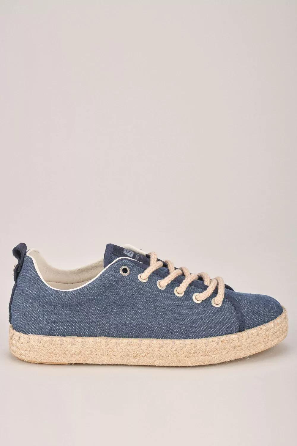 Blue Cord Sole Espadrille Trainer, , large image number 3