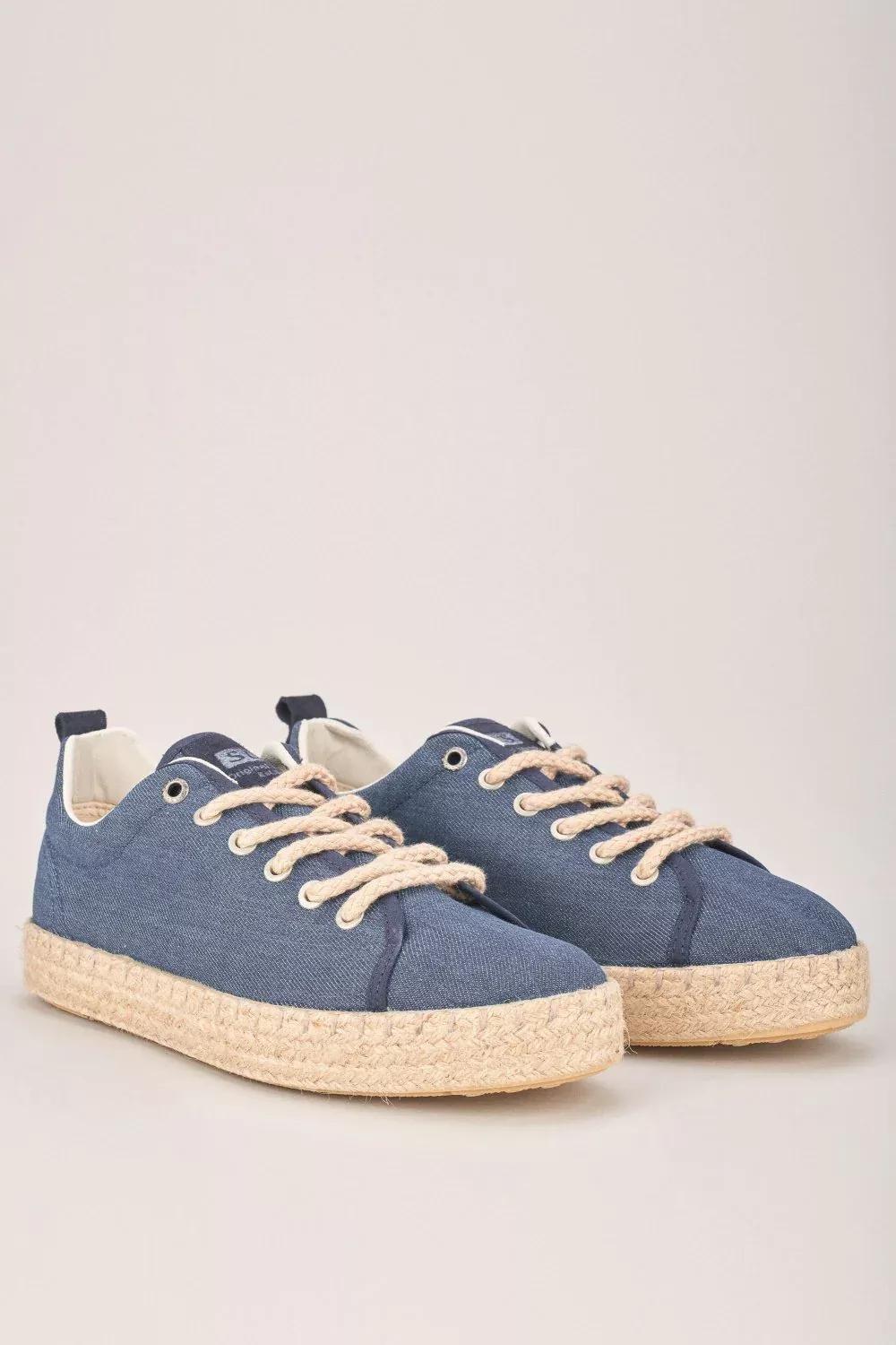 Blue Cord Sole Espadrille Trainer, , large image number 4