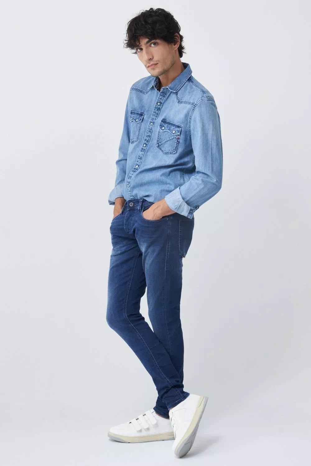 Blue Dark Skinny Clash Jeans, , large image number 2