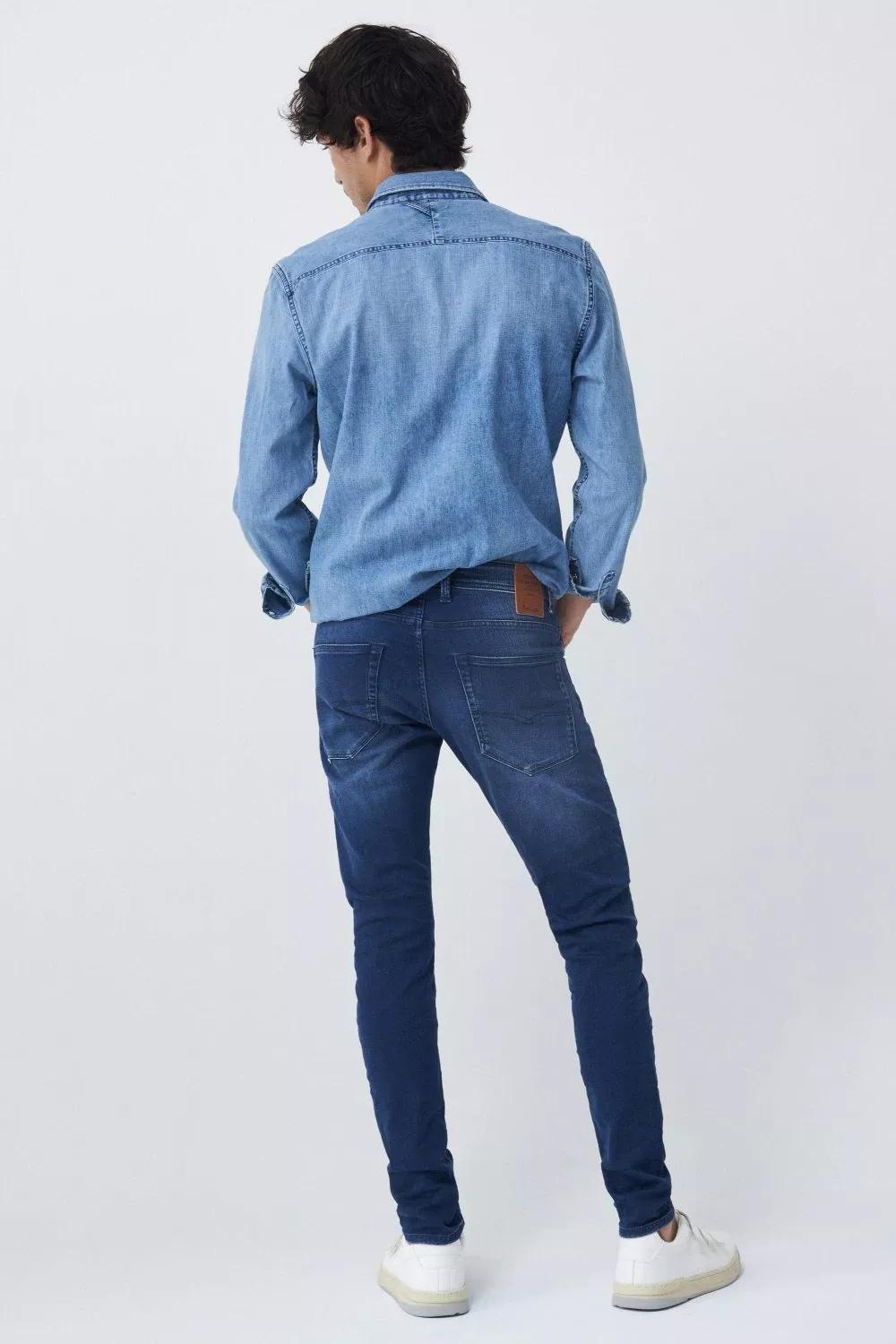 Blue Dark Skinny Clash Jeans, , large image number 3