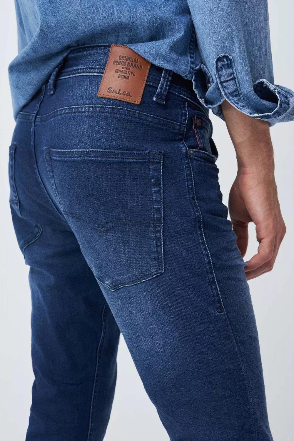 Blue Dark Skinny Clash Jeans, , large image number 4