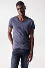 Salsa Jeans - Blue Wash Effect T-Shirt With V Neck