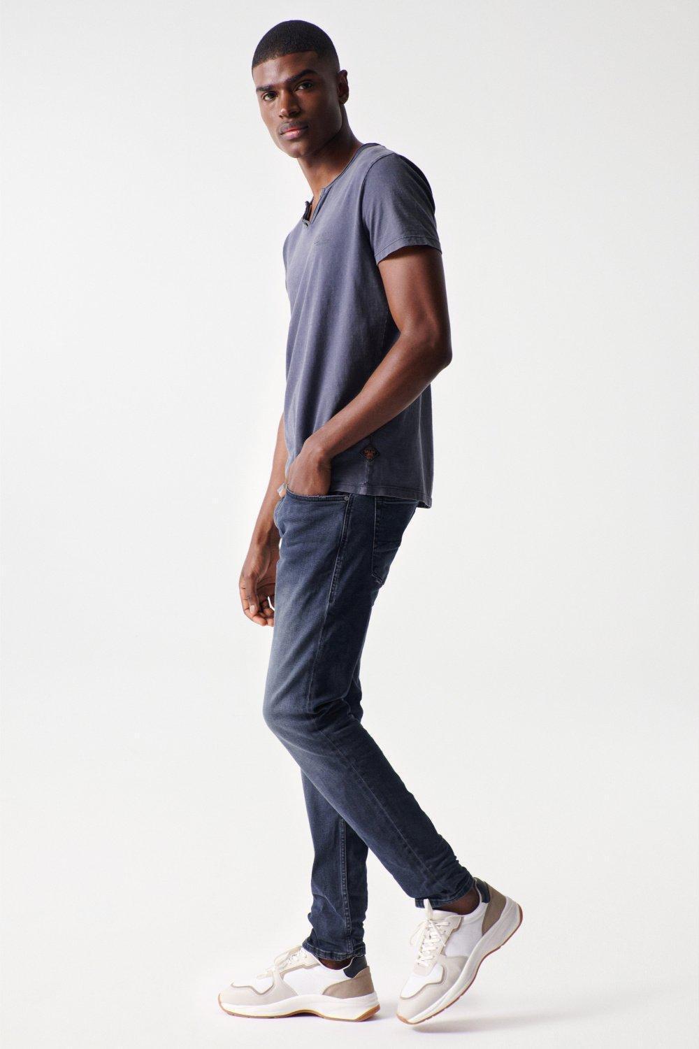 تي شيرت ازرق �?اتح بياقة V ، رجالي, Blue, large image number 2