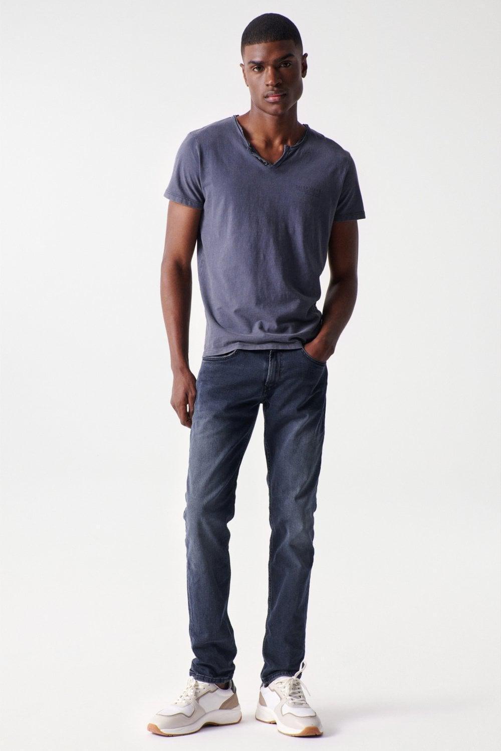 تي شيرت ازرق �?اتح بياقة V ، رجالي, Blue, large image number 4