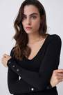 Salsa Jeans - Black Knitted Sweater With V-Neck, Women