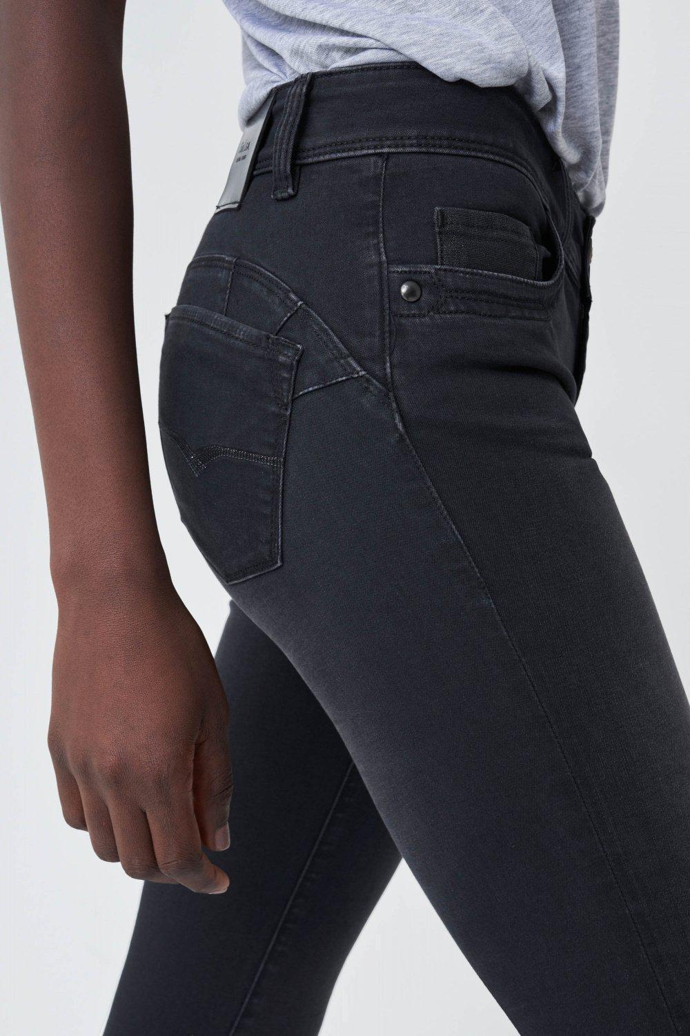 سراويل ضيقة ناعمة الملمس أسود مع د"ع للاعلى ،نسائي, , large image number 4