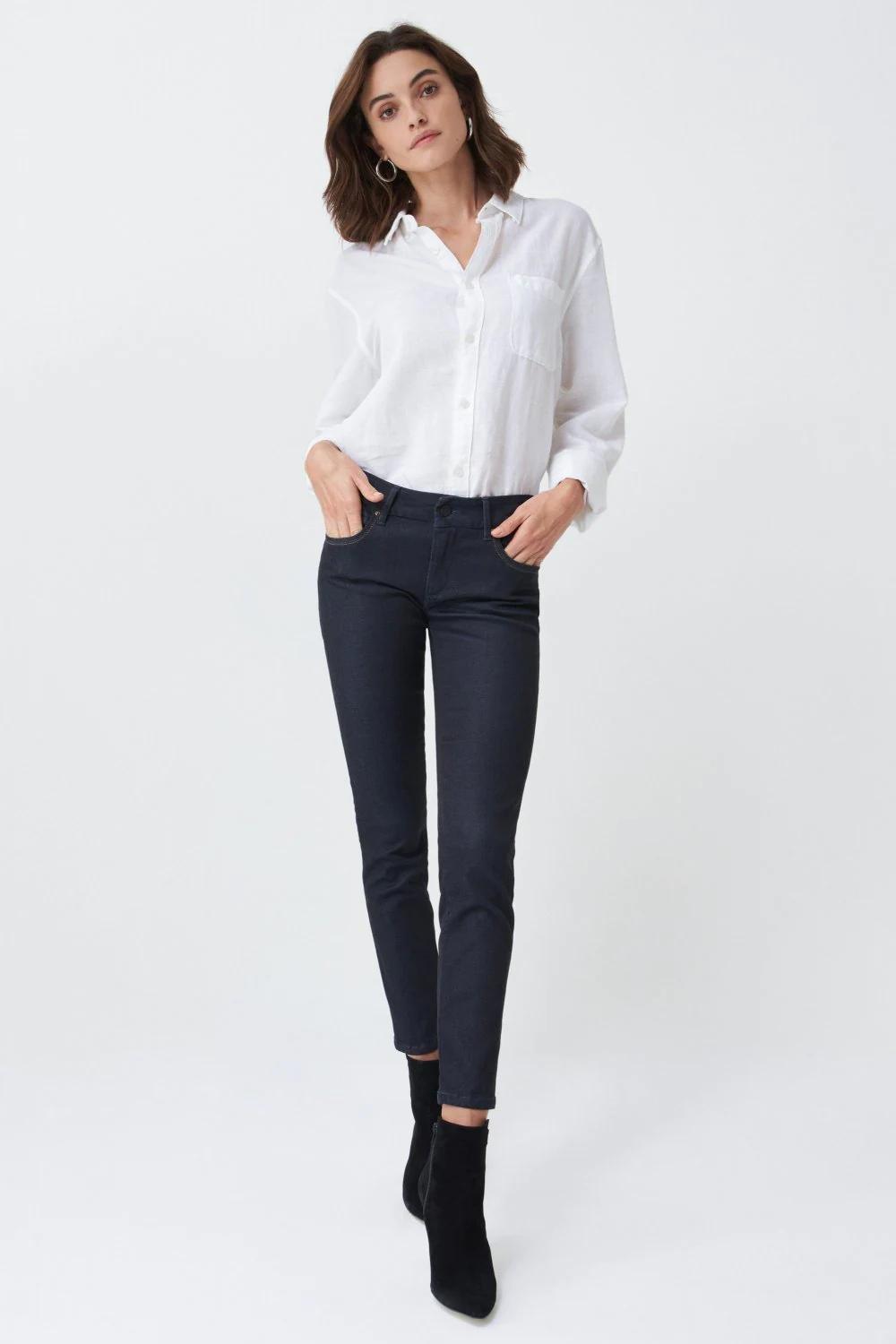 Blue Push Up Wonder Cropped Jeans, Blue, large image number 1