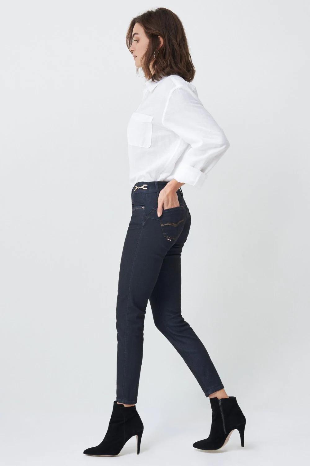 Blue Push Up Wonder Cropped Jeans, Blue, large image number 2