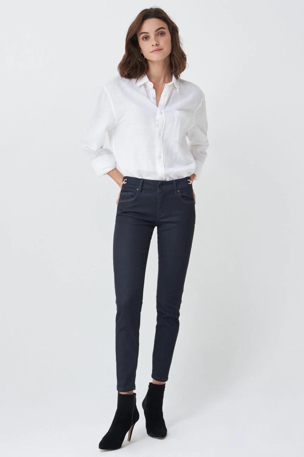 Blue Push Up Wonder Cropped Jeans, Blue, large image number 3