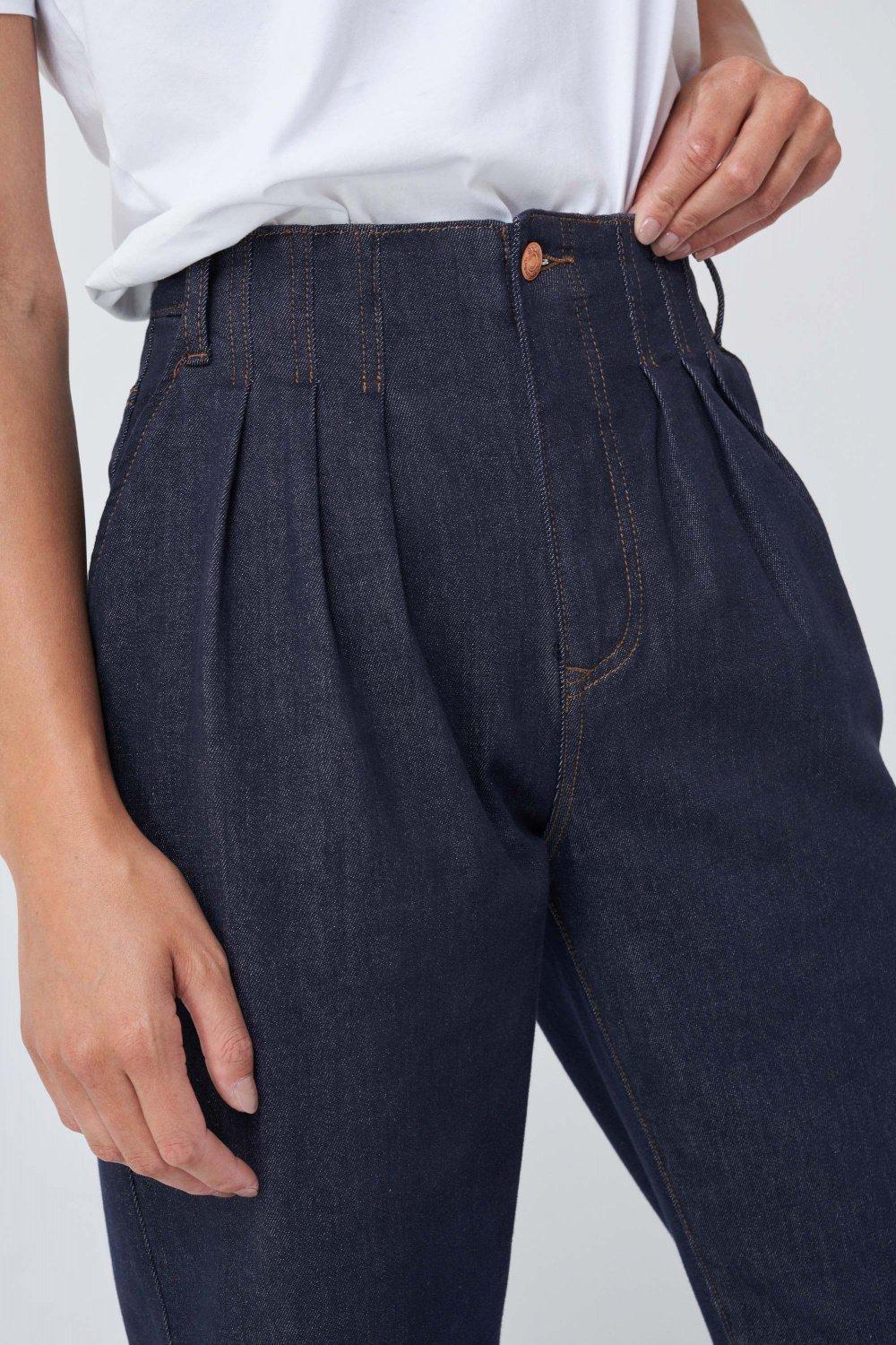 Blue Boyfriend Cropped Jeans, Blue, large image number 4