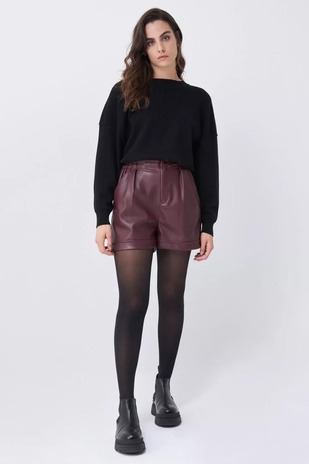 Purple High Waisted Shorts, , large image number 0