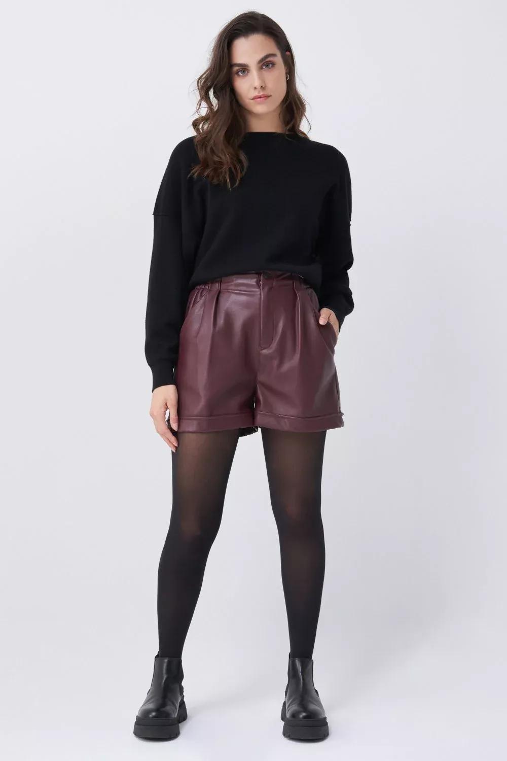 Purple High Waisted Shorts, , large image number 3