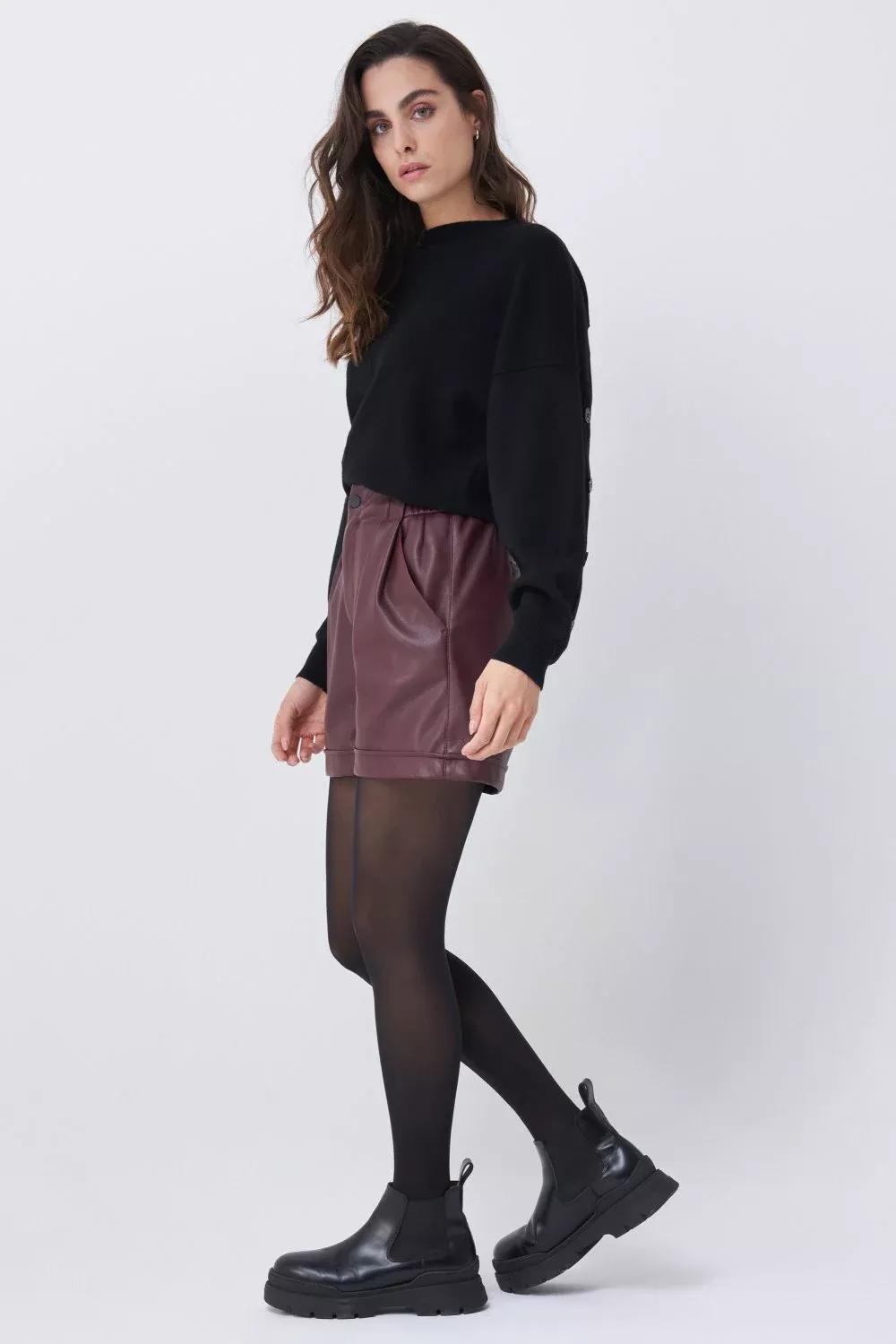 Purple High Waisted Shorts, , large image number 4