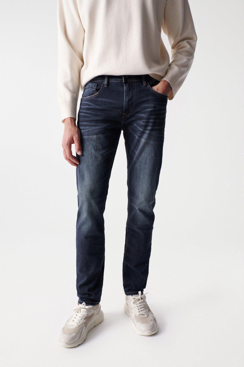 Salsa Jeans - Blue Slim Trousers With S-Resist Greencast