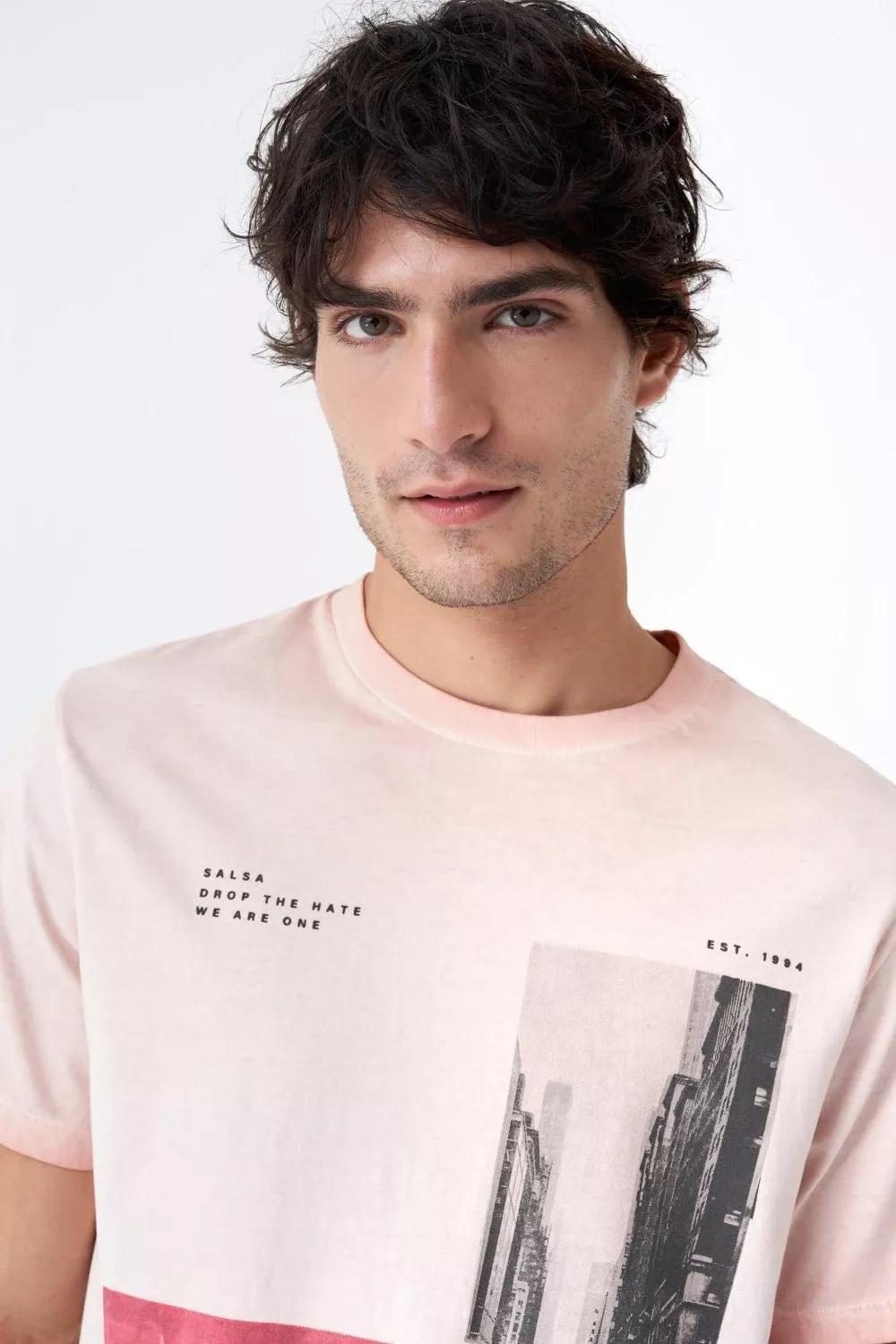 Pink Graphic Cotton City T-Shirt, , large image number 4