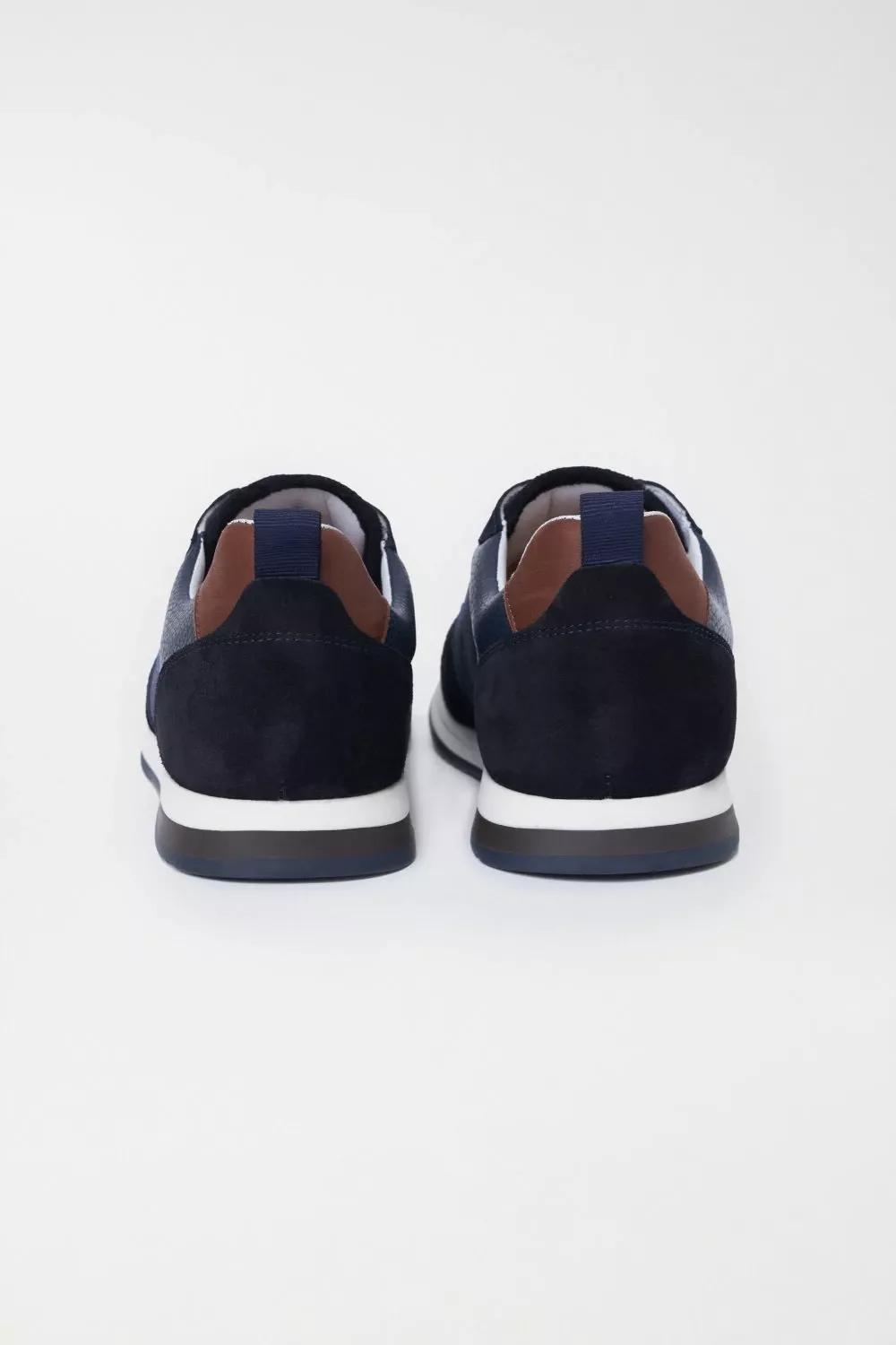 Blue Suede Trainers With Side Leather Inserts, Men, , large image number 4