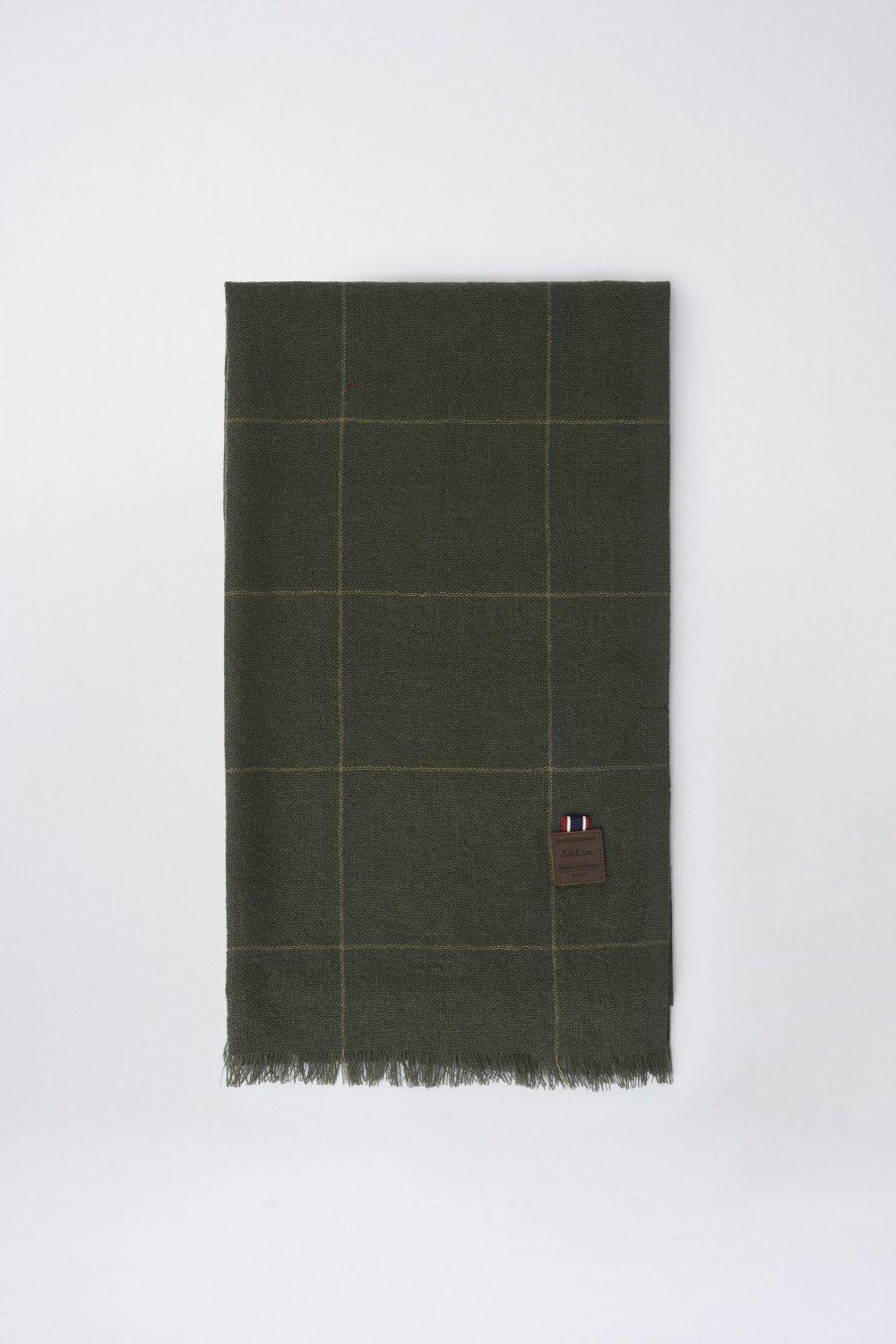 Green Light Plaid Print Scarf, Men, , large image number 0