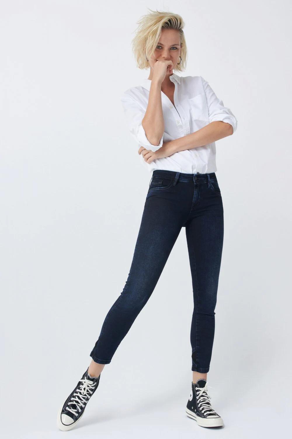 Blue Push Up Wonder Cropped Jeans, , large image number 0