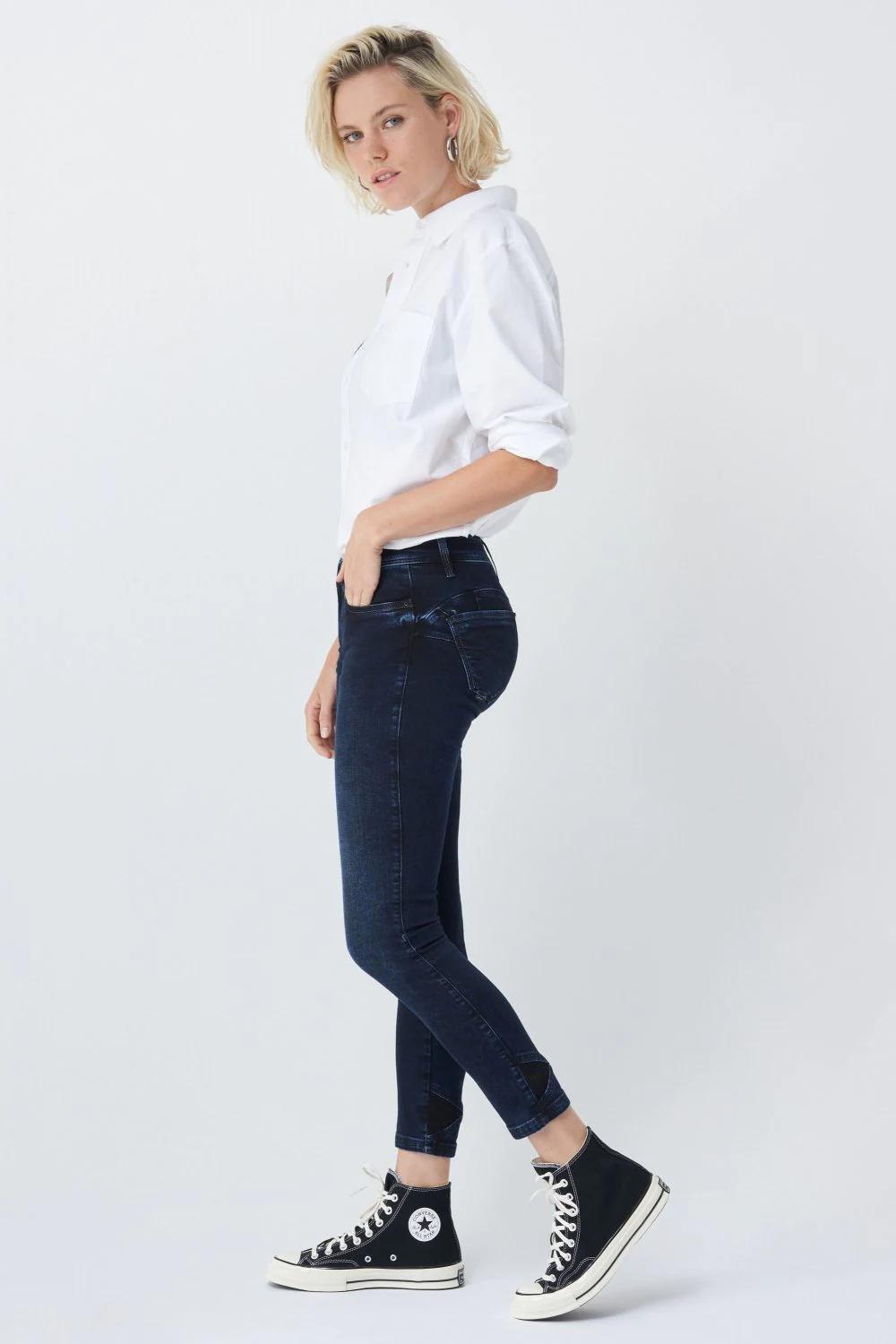 Blue Push Up Wonder Cropped Jeans, , large image number 2