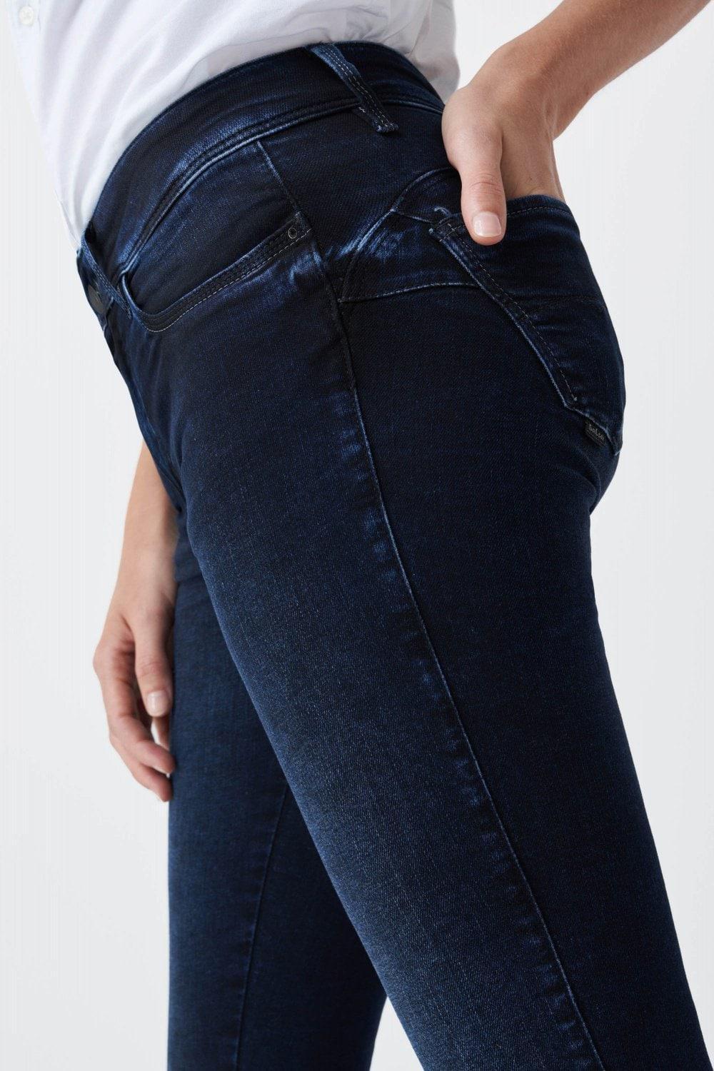 Blue Push Up Wonder Cropped Jeans, , large image number 4