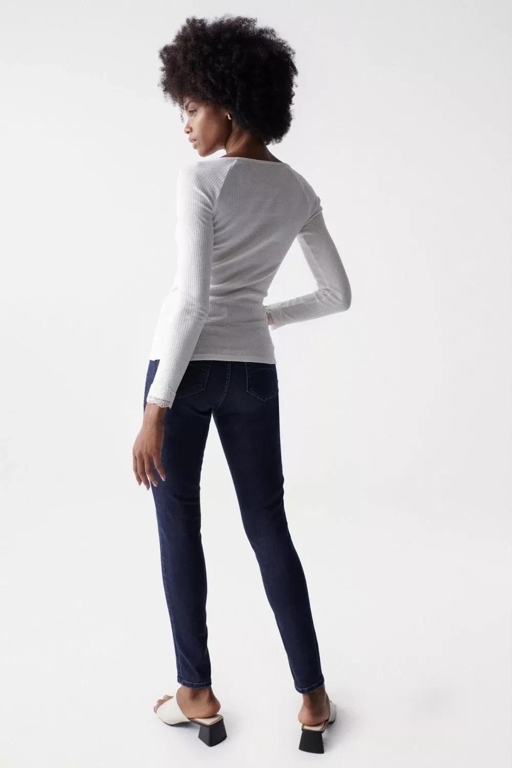 Beige Lace Neck Sweater, , large image number 4