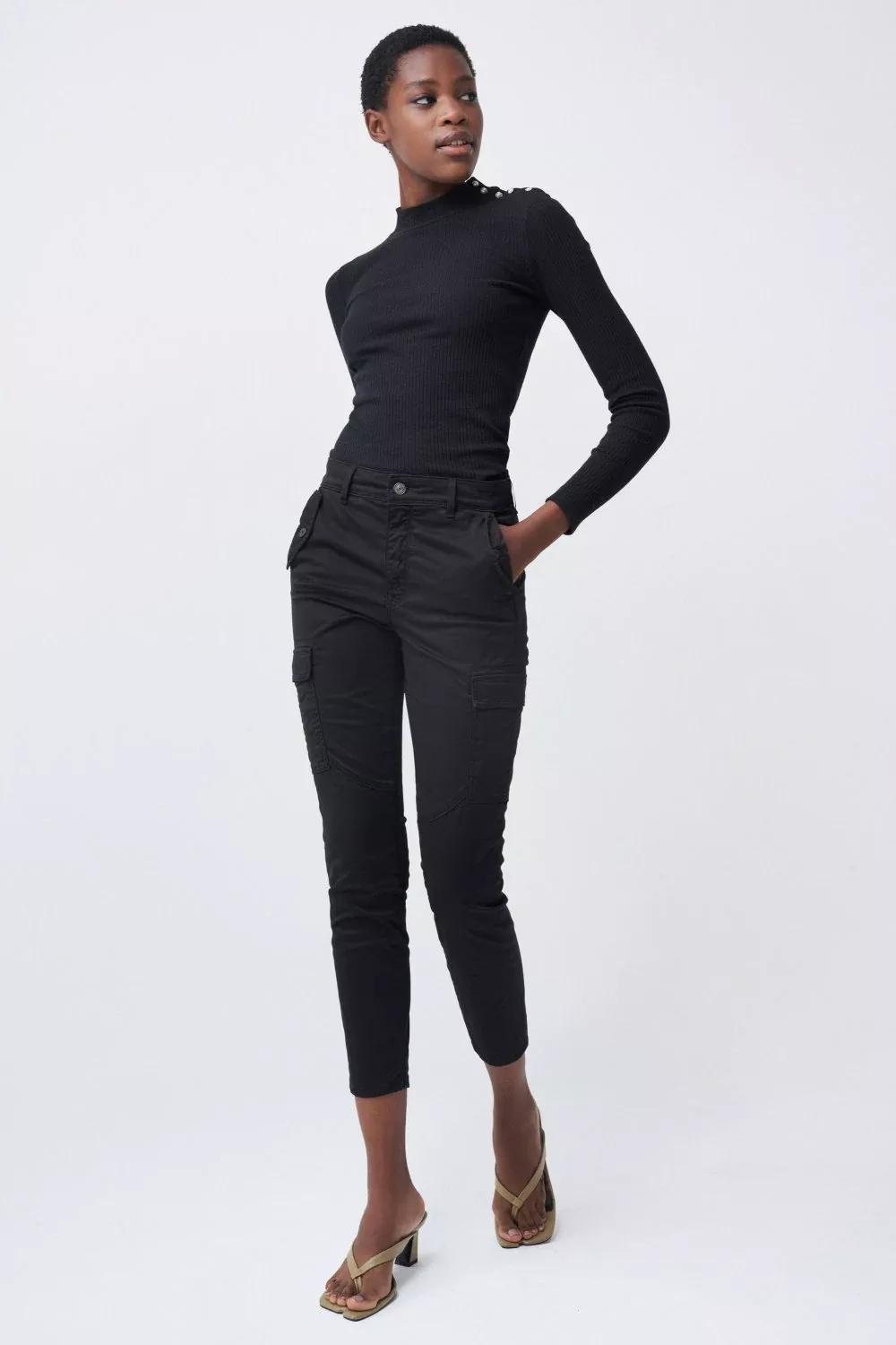 Black Mesh Knit Sweater, Black, large image number 4