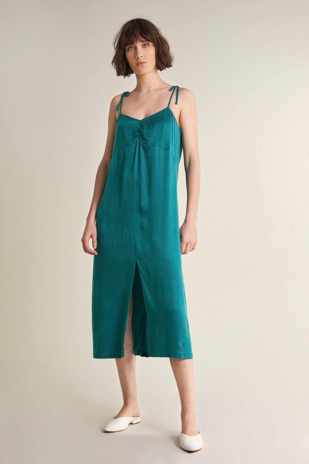 Blue Strapless Empire Dress, , large image number 0