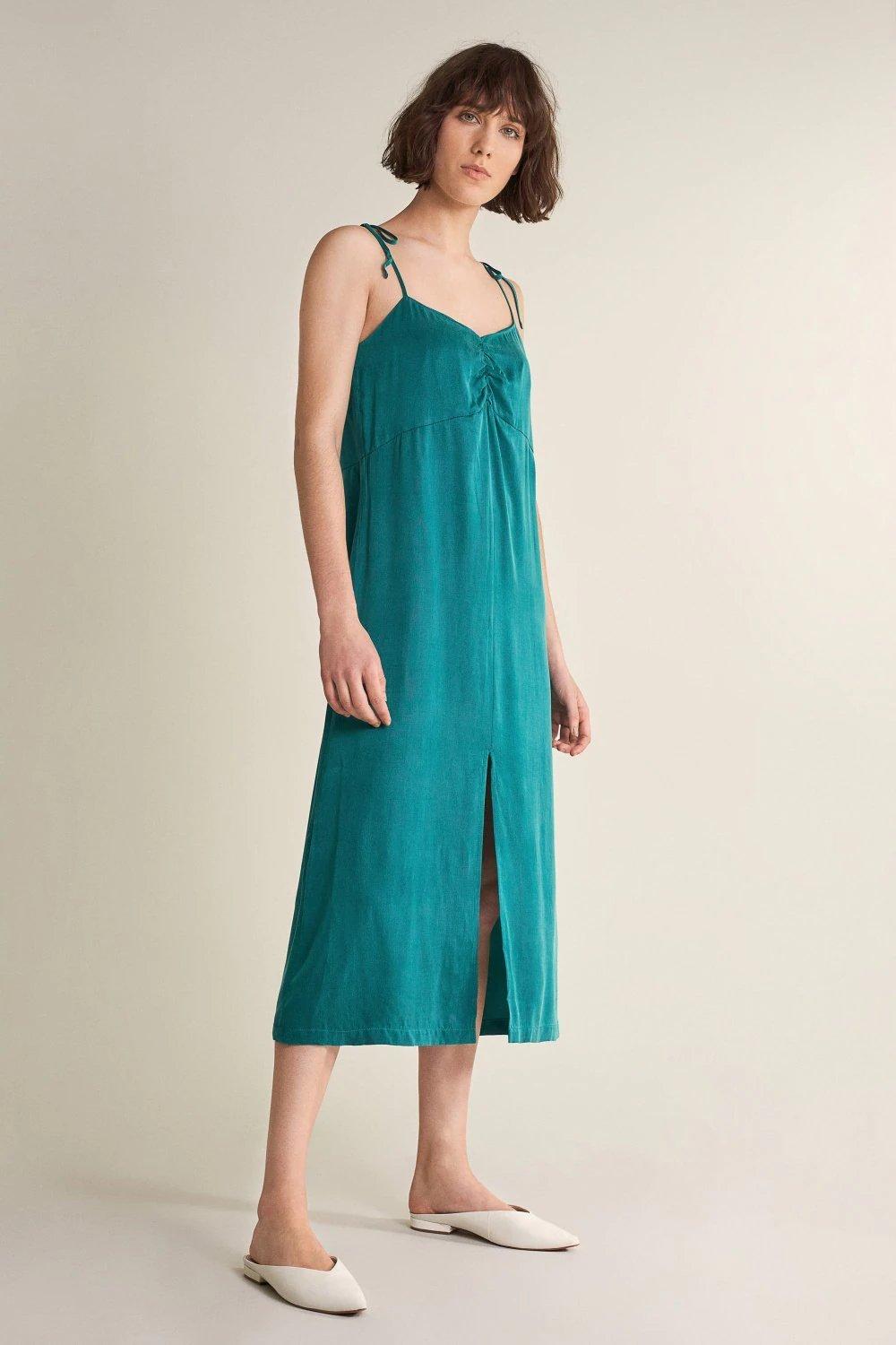 Blue Strapless Empire Dress, , large image number 2