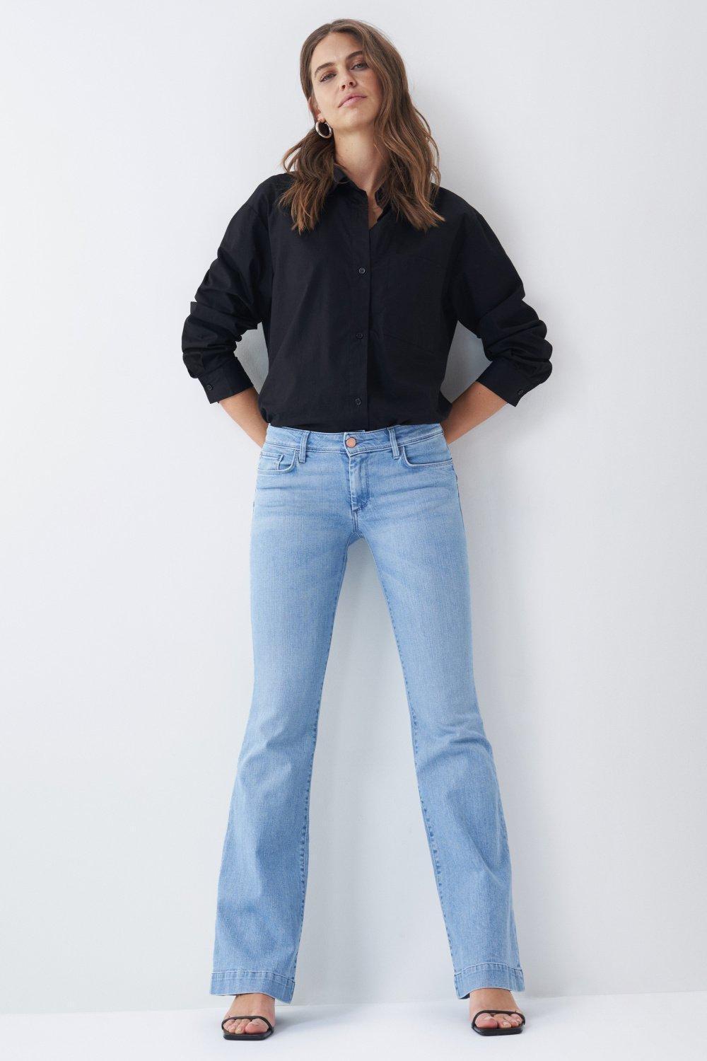 Blue Push Up Wonder Flare Jeans, Blue, large image number 1
