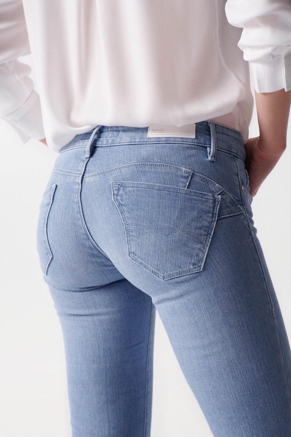 Blue Push Up Wonder Flare Jeans, Blue, large image number 3