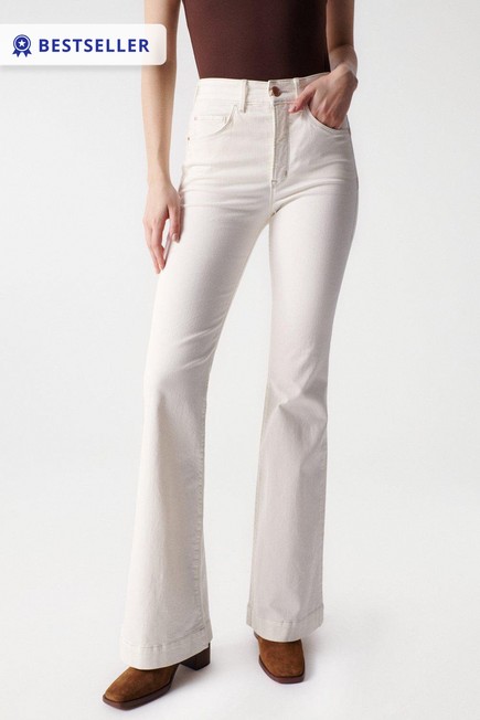 Salsa Jeans - Beige Push In Secret Glamour Flare Twill Jeans