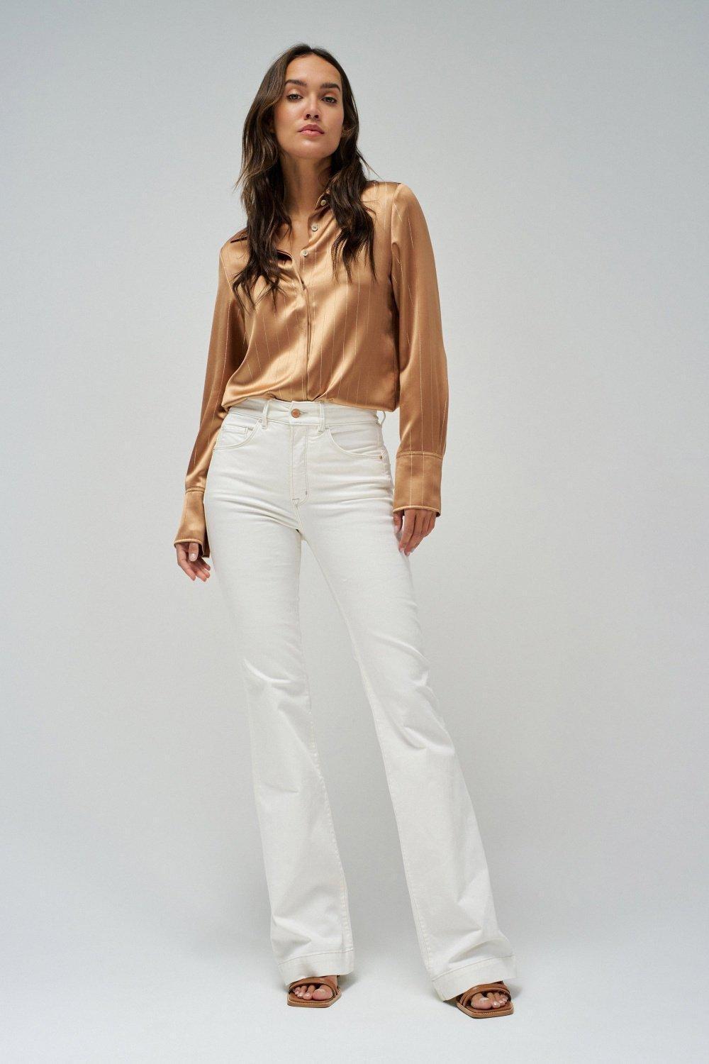 Salsa Jeans - Beige Push In Secret Glamour Flare Twill Jeans