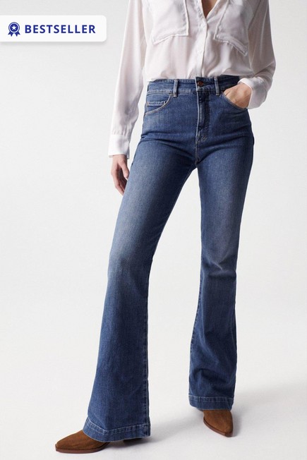 Salsa Jeans - جينز سيكرت جلامور بوش إن بحوا�? واسعة أزرق