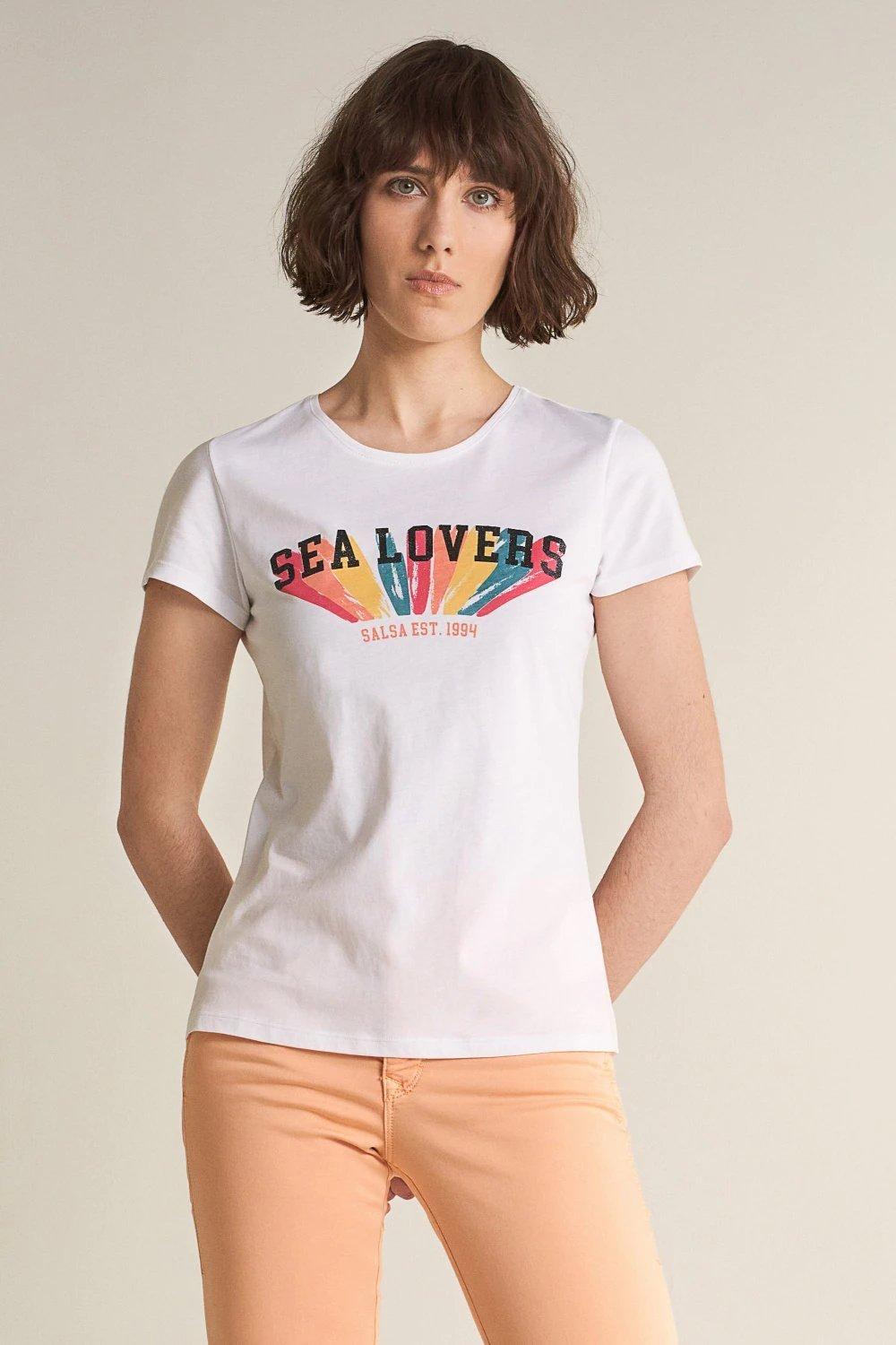 White Graphic T-Shirt, White, large image number 0