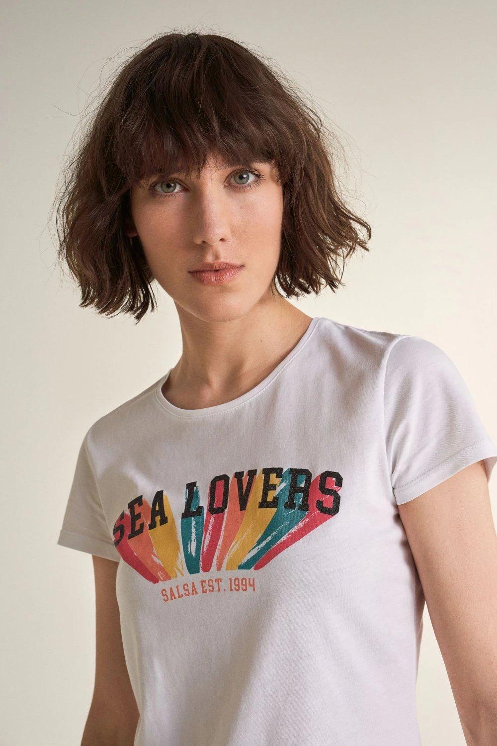 White Graphic T-Shirt, White, large image number 4