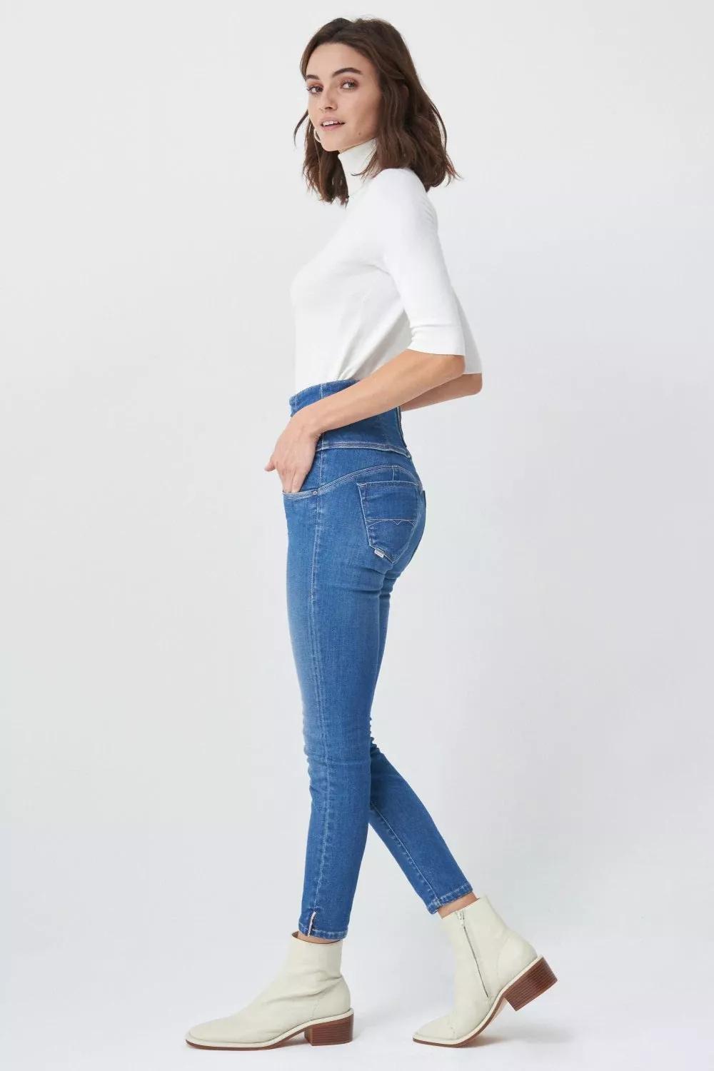 Blue Cropped Diva Jeans, , large image number 2