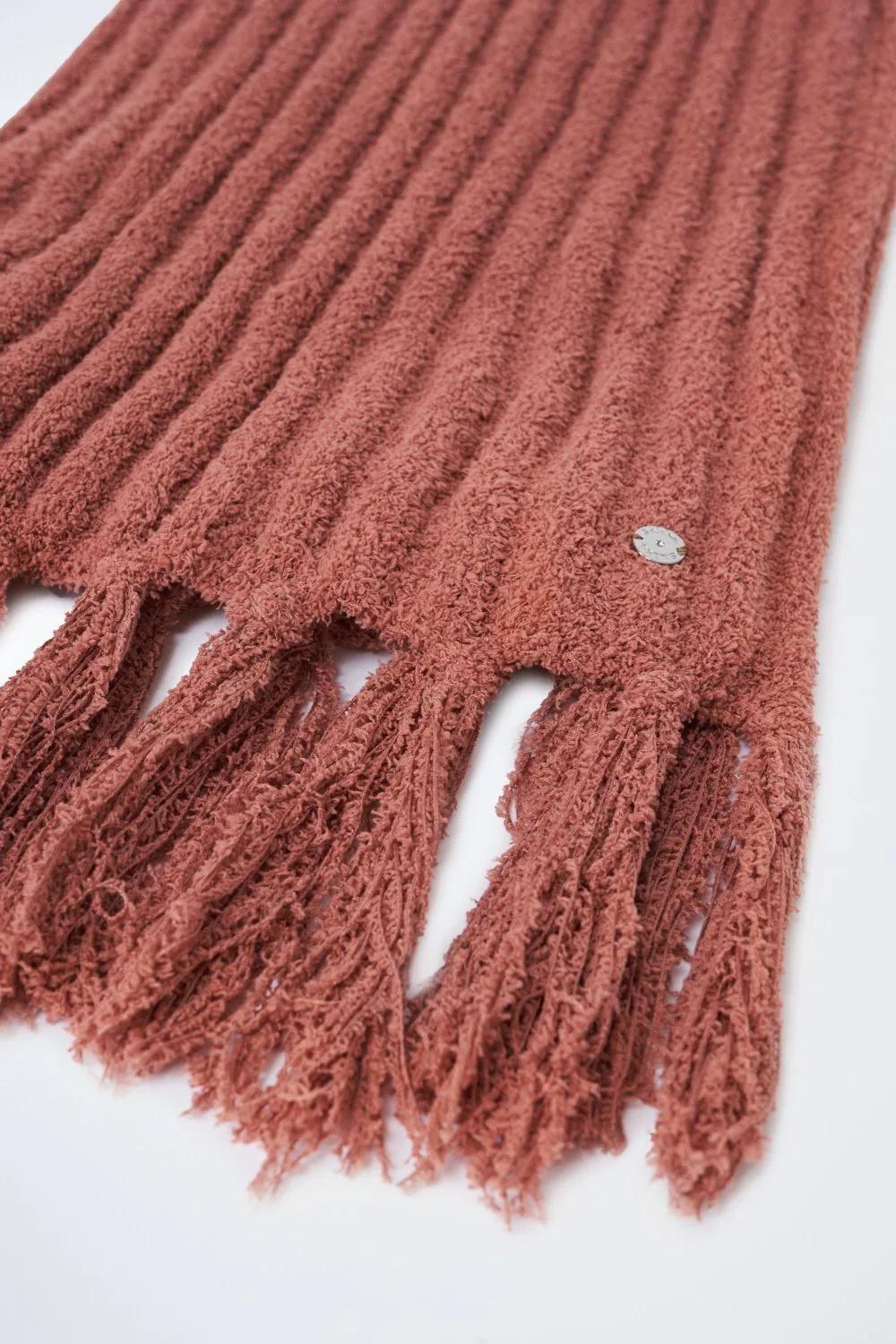Pink Chenille Scarf With Tassels, , large image number 2