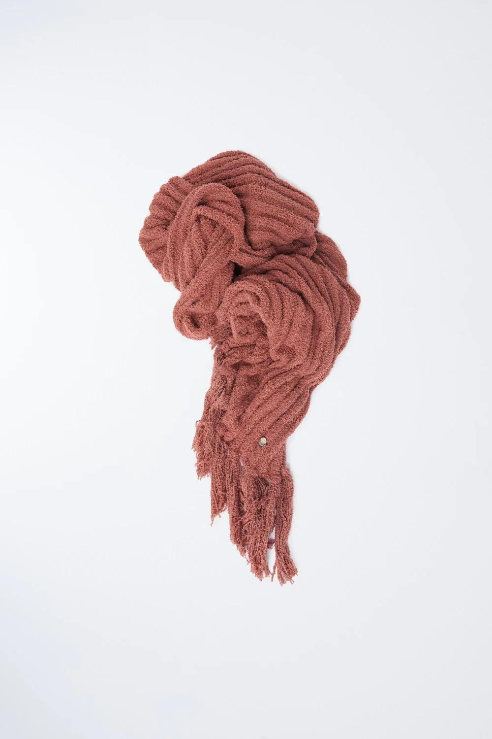 Pink Chenille Scarf With Tassels, , large image number 4
