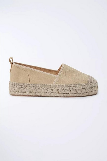 Salsa Jeans - Beige Leather espadrilles with pattern effect