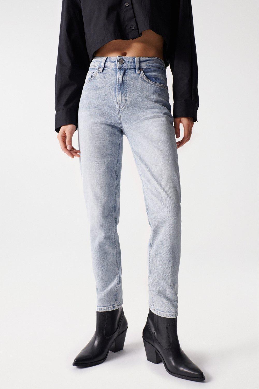 Blue Cropped True Slim Light Jeans, , large image number 0