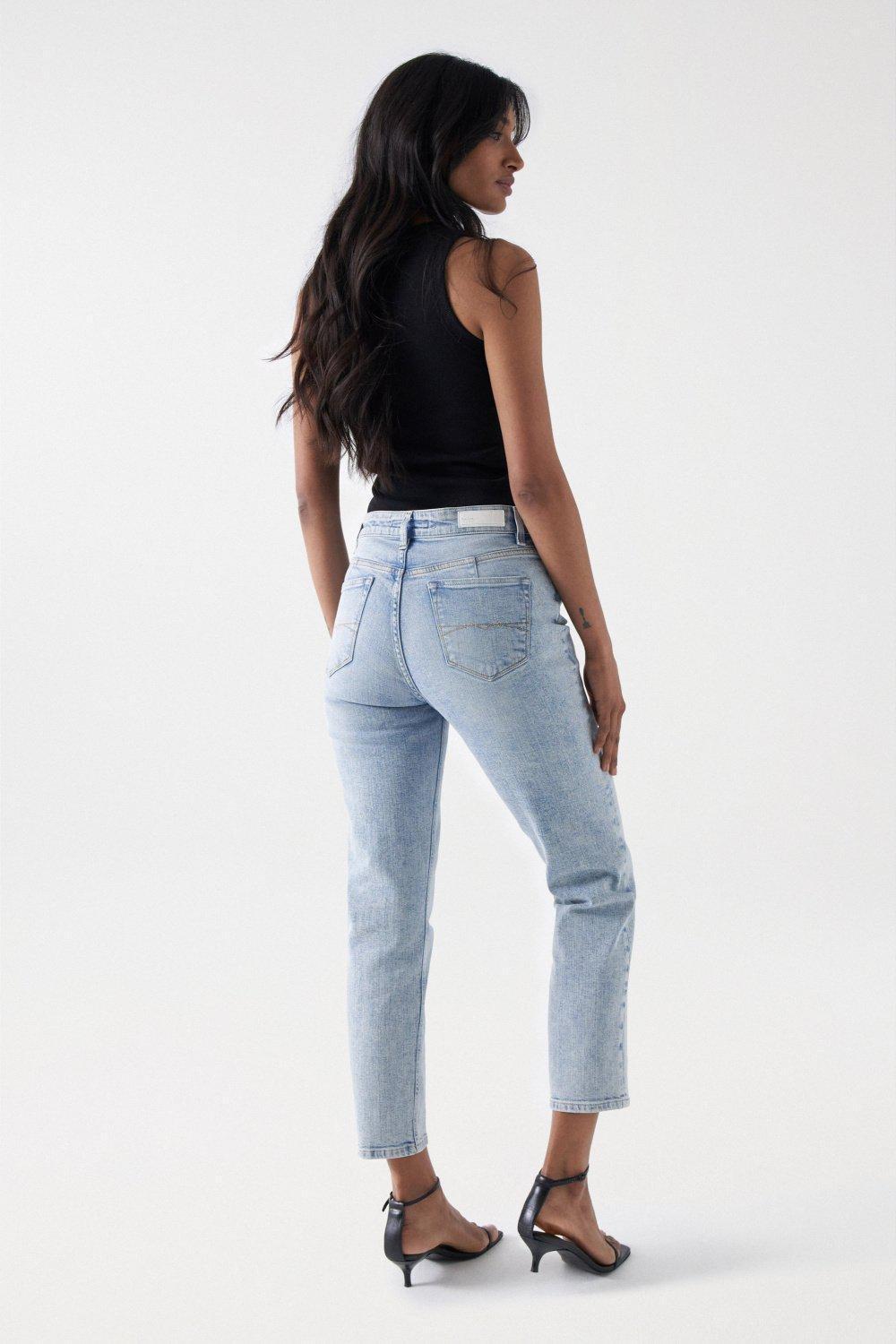 Blue Cropped True Slim Light Jeans, , large image number 5