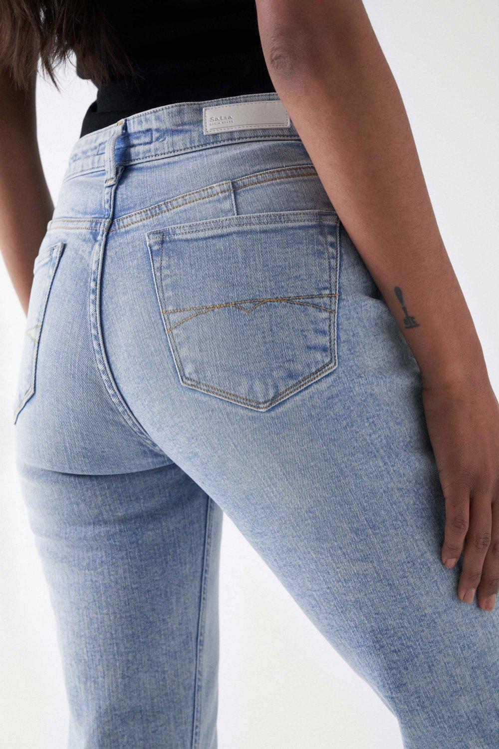 Blue Cropped True Slim Light Jeans, , large image number 6