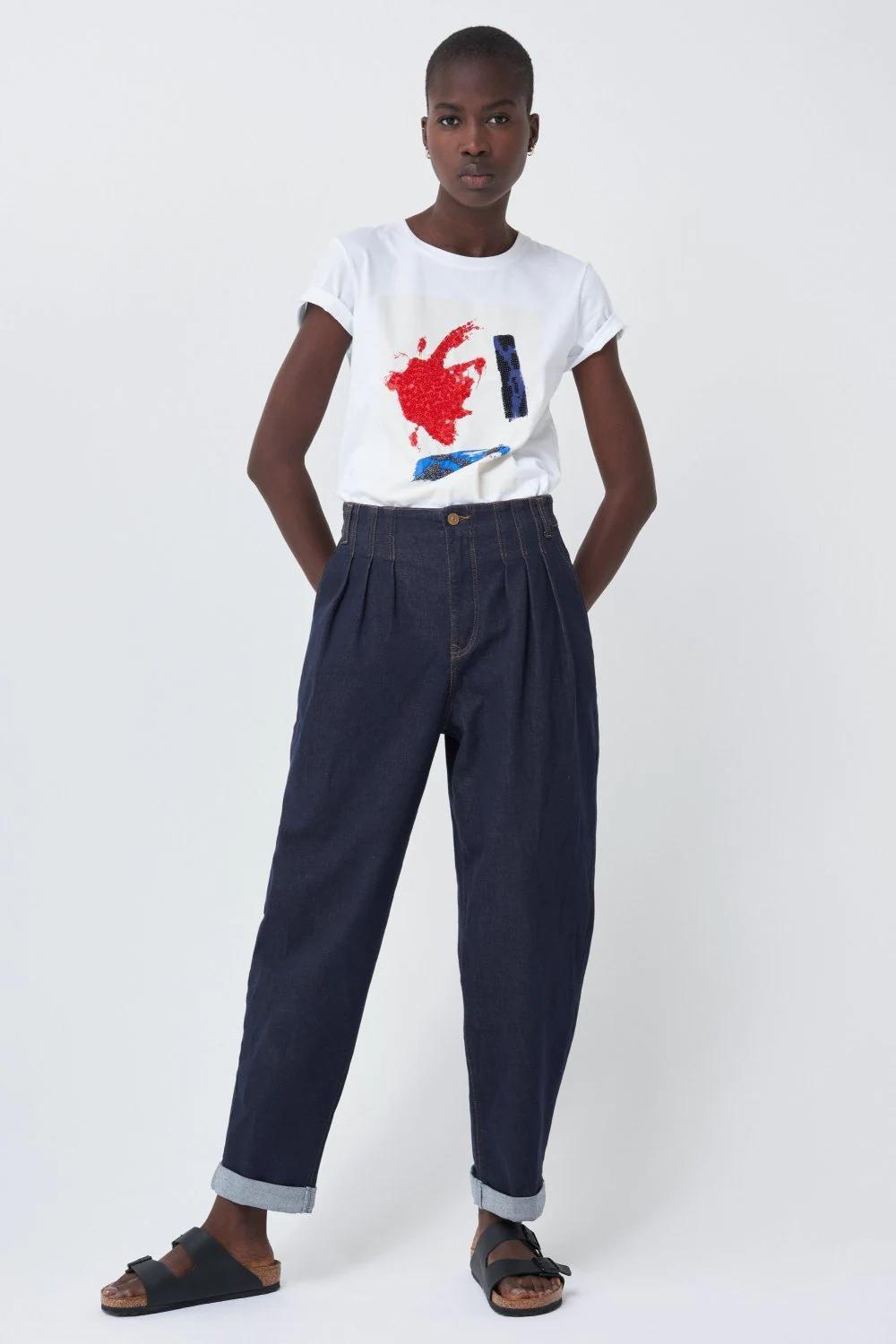 تي شيرت قطن بطبعة أبيض, , large image number 1