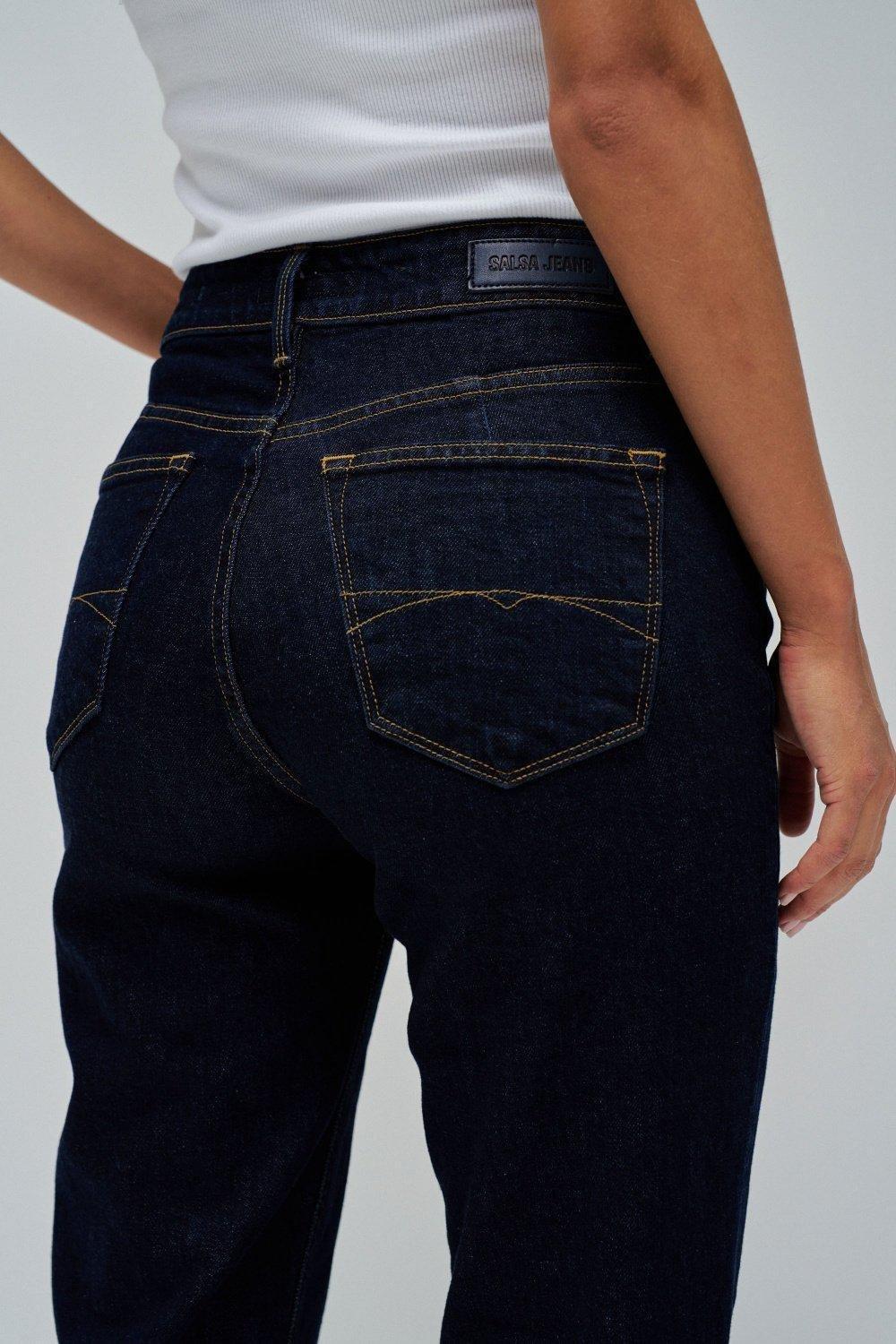 Blue Cropped True Slim Jeans, , medium