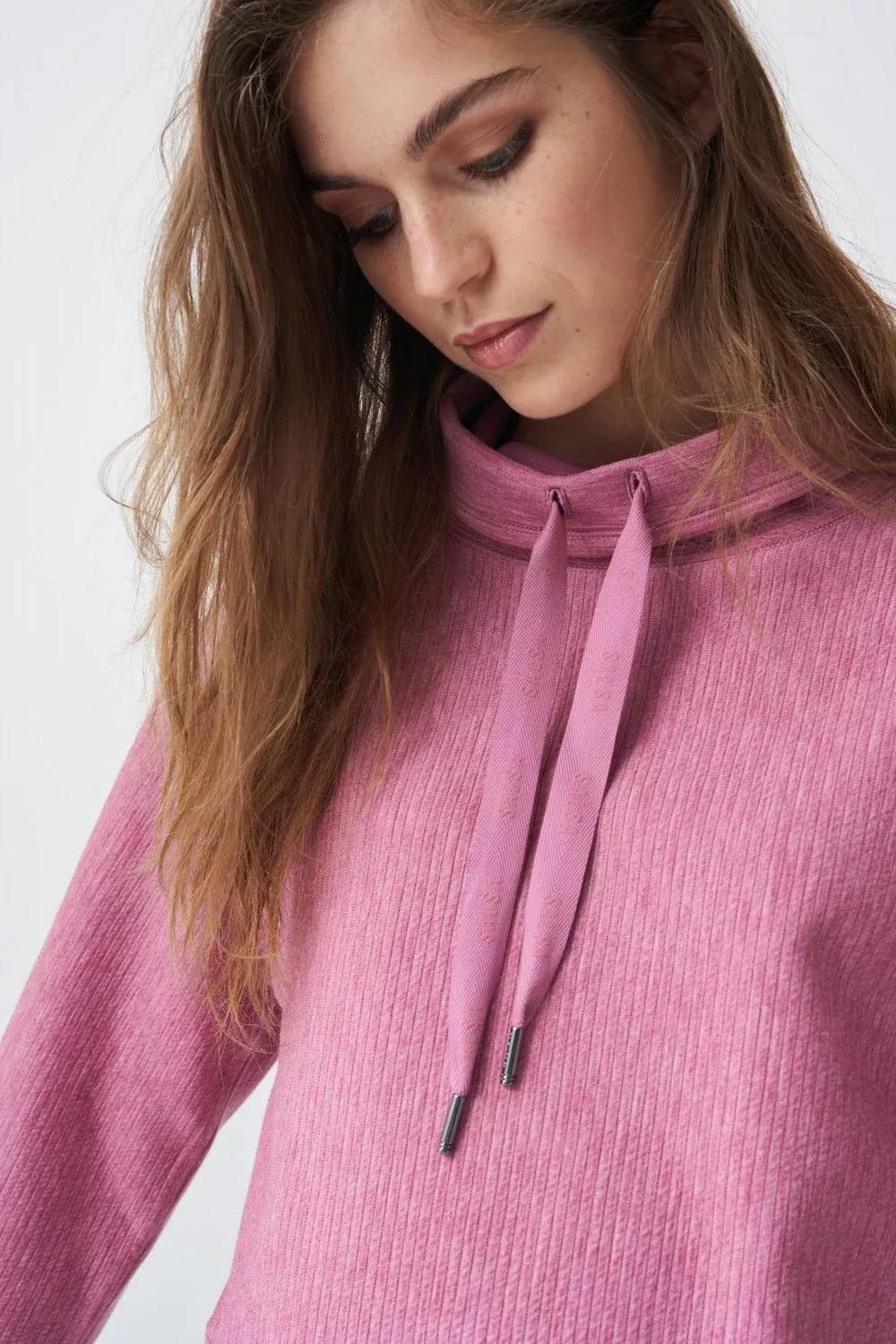 Pink Detailed Collar Sweatshirt, , large image number 1