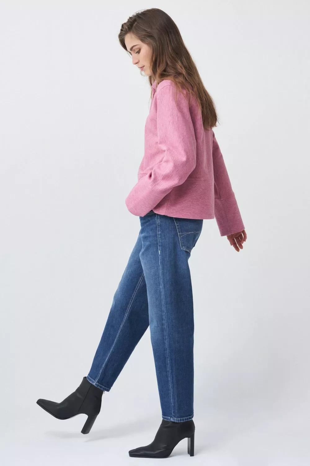 Pink Detailed Collar Sweatshirt, , large image number 4