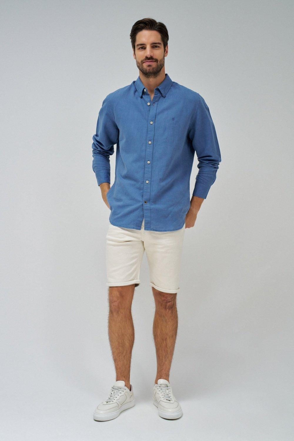 Beige Plain Bermuda Shorts, , large image number 1